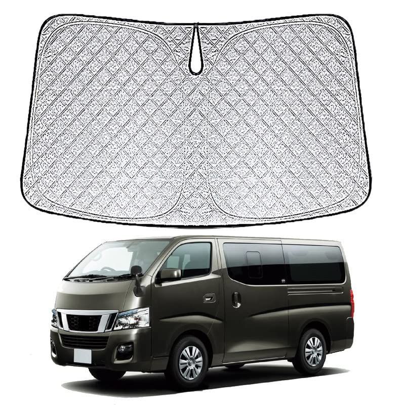 NV350 キャラバン E26型 日産 NV350 キャラバン 5代目 E26型 専用サンシェード 車 フロント 2012.6~現行 Nissan NV350 CARAVAN E26 ニッサンフロントガラス用 UVカット 日よけ 車中泊 遮光 断熱 折り畳み式