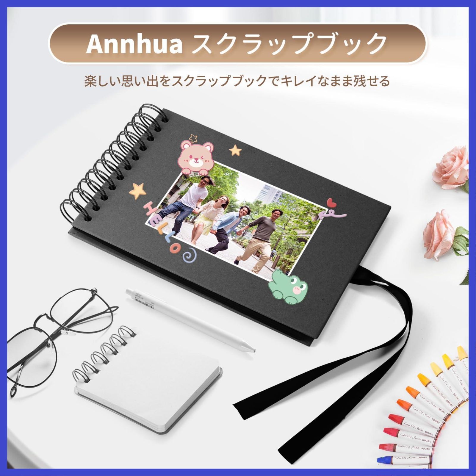 アルバム 手作り A5サイズ30枚 スクラップブック クラフト紙で作られた