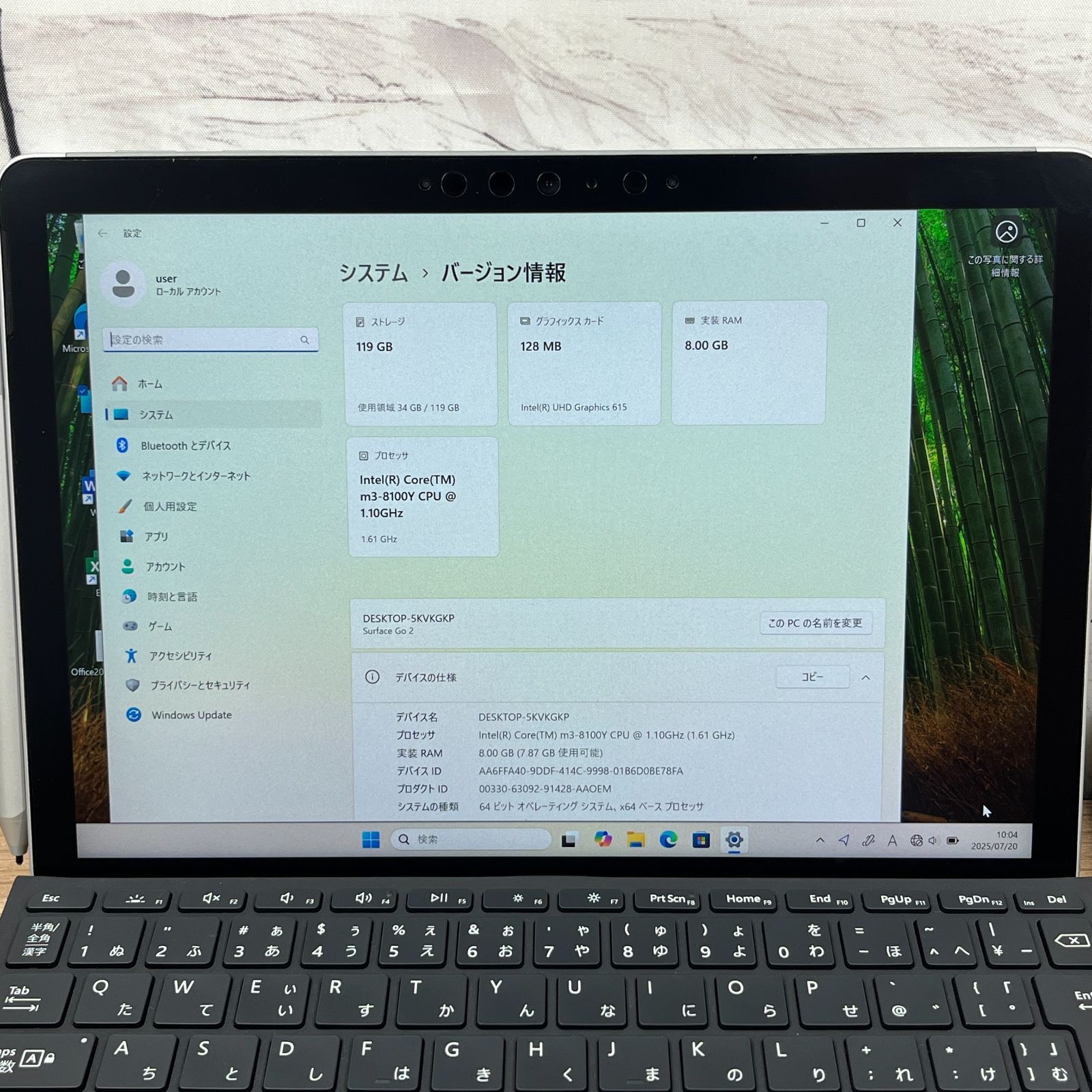 SIM/超美品】0612 Surface Go2 LTE 8/128 Office2024 Win11 タブレット