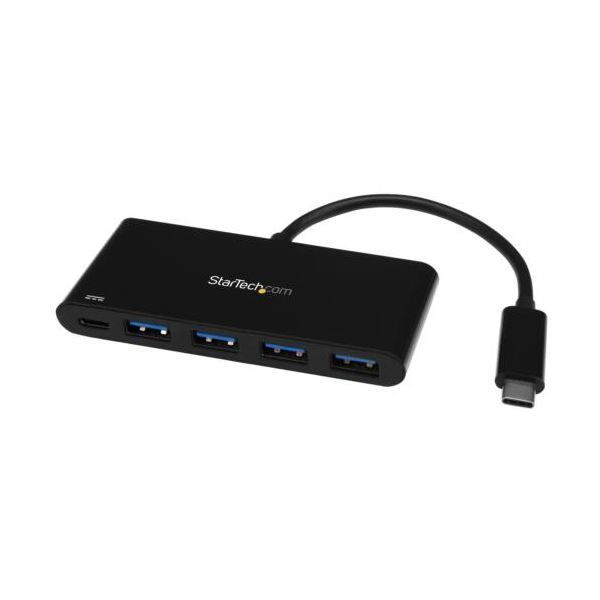StarTech.com 4ポートUSB3.0ハブ USB Type-C接続 USB-A×4口USB給電 PowerDelivery 対応 ブラック HB30C4AFPD 1個