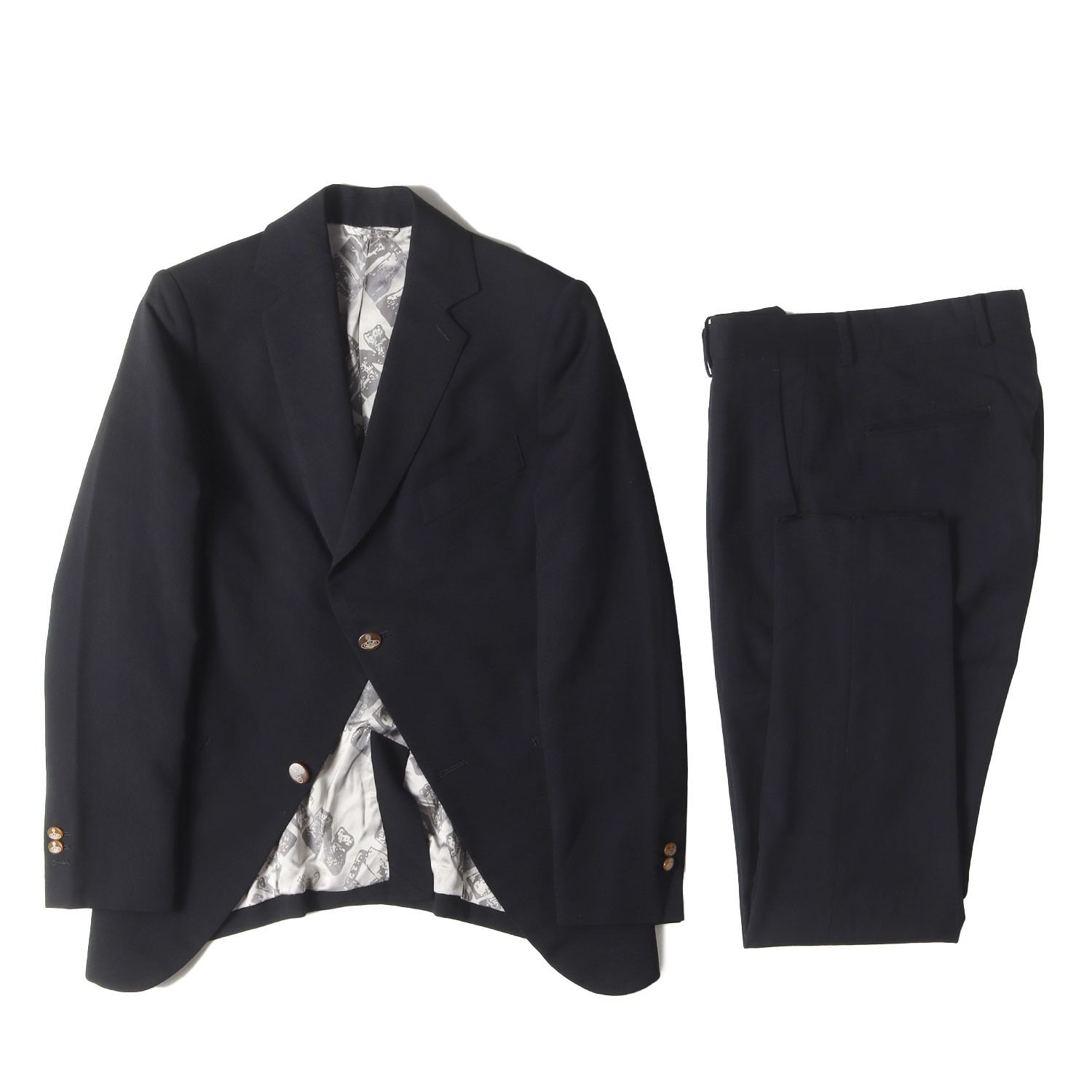 vivienne westwood MAN ヴィヴィアンウエストウッドマン ブラック 黒 サイズ 48 | ウールギャバ セットアップ スーツ DLスーツ 559020 1004R | 日本製 メンズ