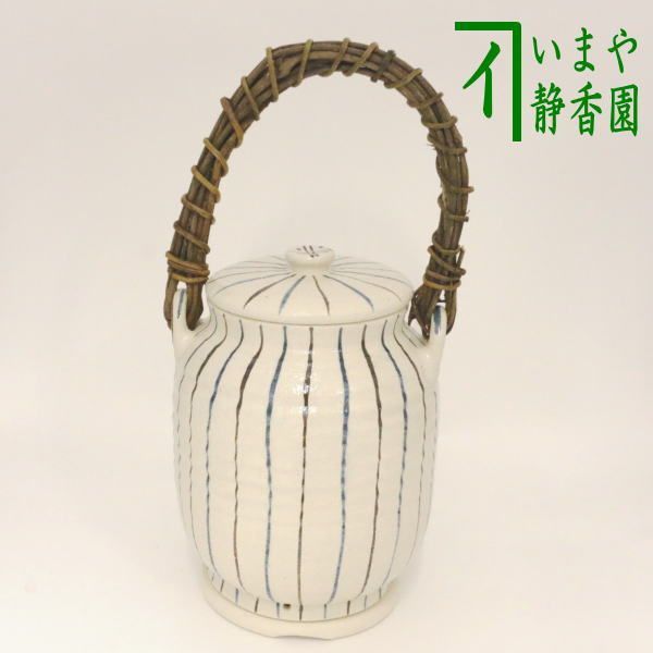 茶器/茶道具 水屋道具】 火消壺（火消壷） 中 十草柄（木賊柄・とくさ柄）