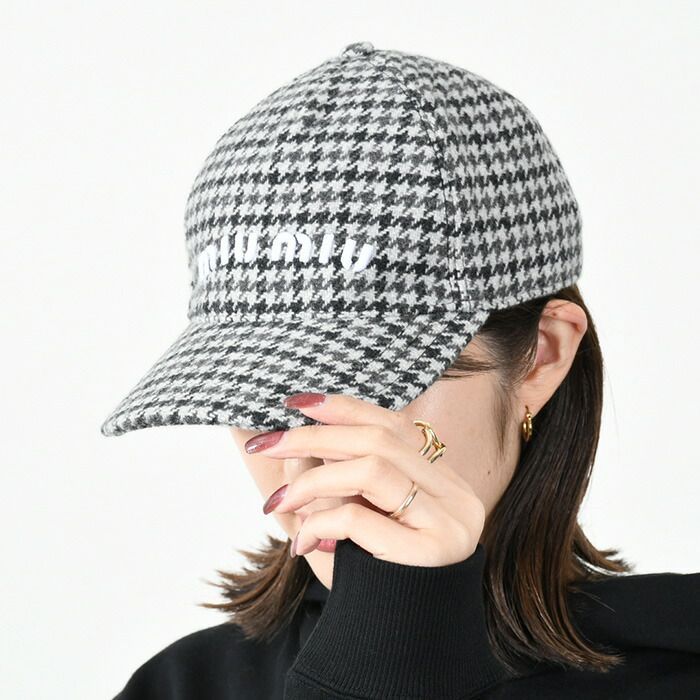 miumiu 千鳥格子 キャップ 帽子 miumiu 千鳥格子 キャップ 帽子