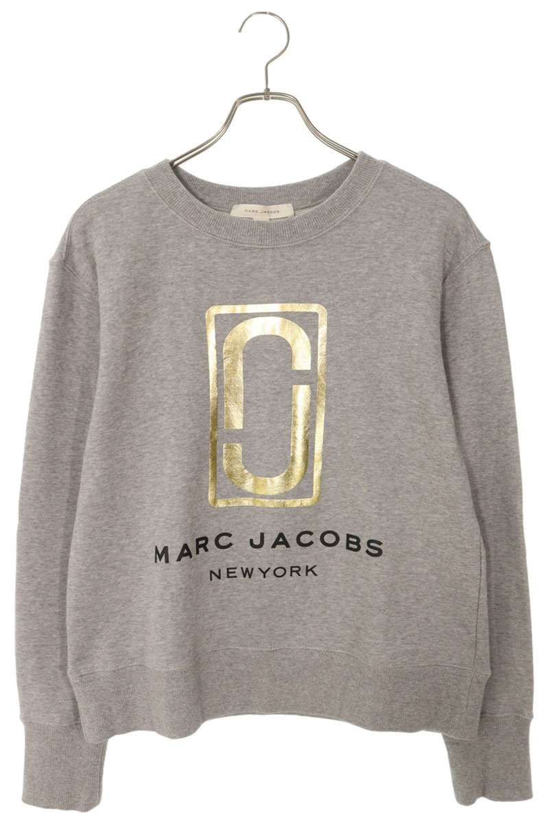 MARC JACOBS 刺繍ロゴ スウェット グレー マークジェイコブス ロゴプリントスウェット レディース S