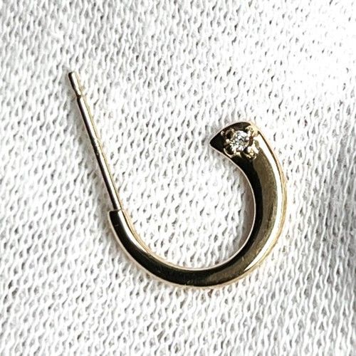 agete アガット フープ ピアス K10PG 1Pダイヤモンド0.01ct ブランド
