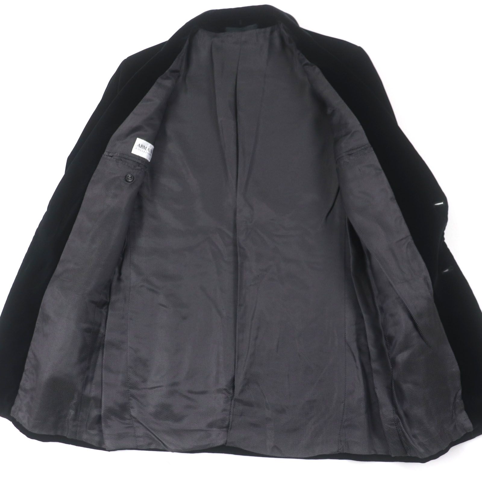 ★美品★ ARMANI COLLEZIONI　ベロア　ジャケット　イタリア製 EMPORIO ARMANI (エンポリオアルマーニ) サイドライン ベロア