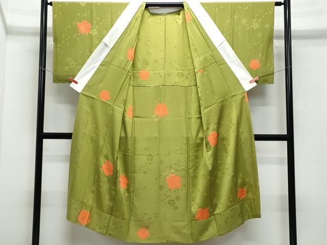 平和屋着物○長襦袢 無双仕立て 雪輪楓花文 舞桜地紋 暈し