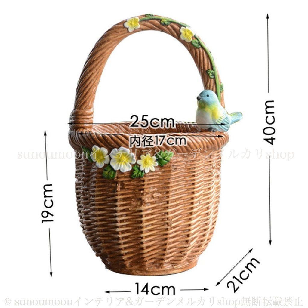 雑貨 プランター インテリア おしゃれ バード 酸化マグネシウム お洒落 庭の装飾 花 ガーデン雑貨 ガーデンインテリア 鳥 バスケット調 小鳥 花 8-14 ガーデニング ブラウン フラワーバスケット 植木鉢 ガーデン STEELWINDOWSANDDOORS_COM