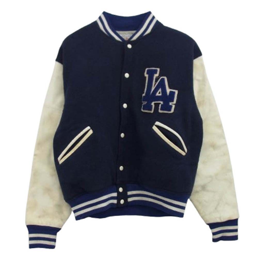 ヴィンテージ VINTAGE 70s FELCO Top Of The Line フェルコ LA Dodgers ドジャース スタジャン ジャケット ネイビー系 L