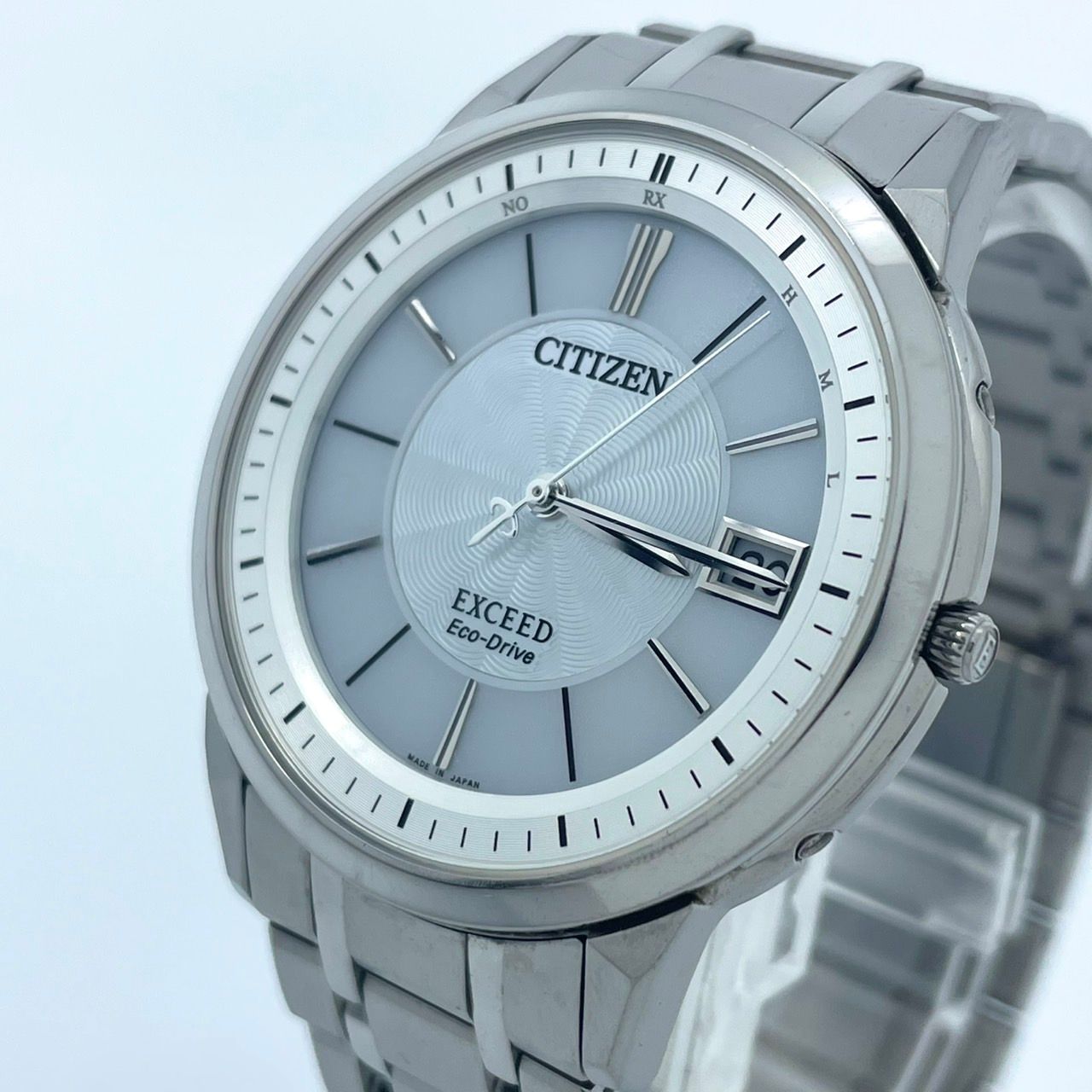 高級ライン ベルト新品 シチズン エクシード 電波ソーラー チタン H100