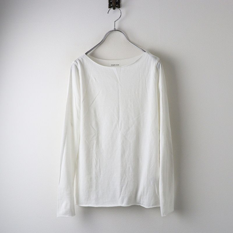 エヴァムエヴァ evam eva cotton cut&sew boat neck pullover 1