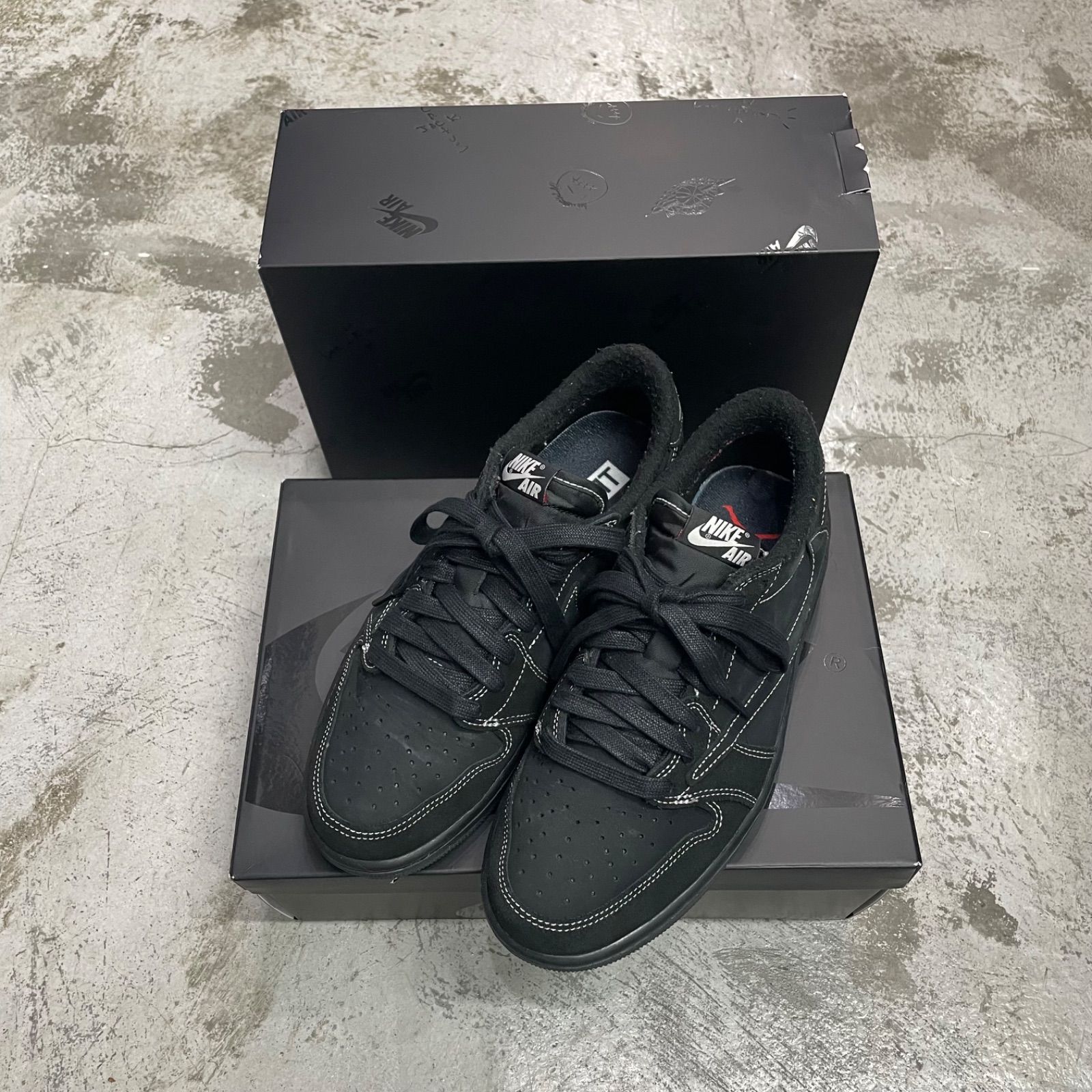 処分！Nike Air Jordan 1 Low ブラックファントム ブラックファントム 偽物 ナイキ エアジョーダン1 x Travis
