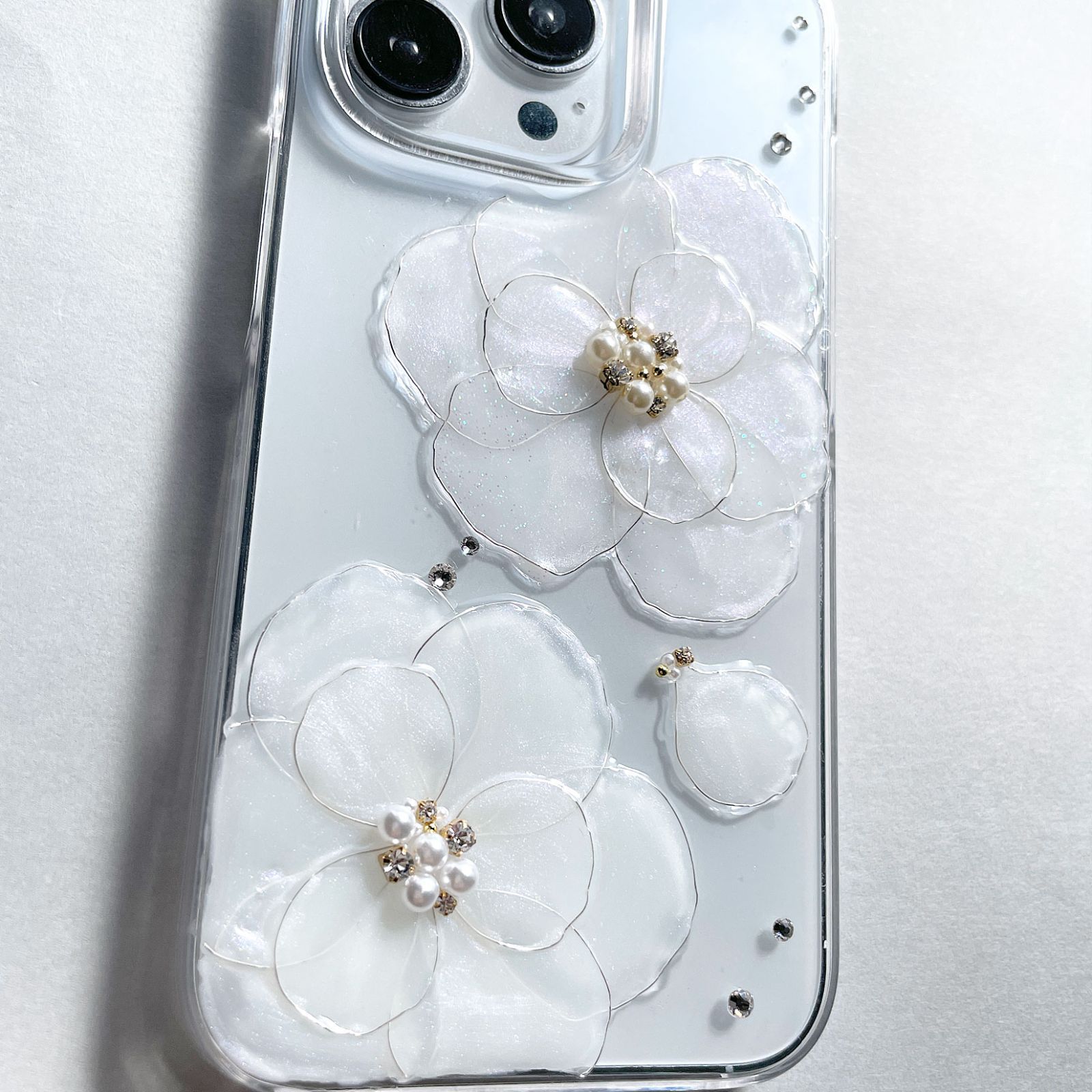 【mariaglace】Arrows F-52A F-51A F-52B F-01L F-42A F-04J F-03K ダブルホワイトカメリア スマホケース スマホカバー お花 かわいい