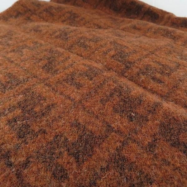 wnzm フェンディ FENDI マフラー ズッカ柄 フリンジ 茶系 ユニセックス