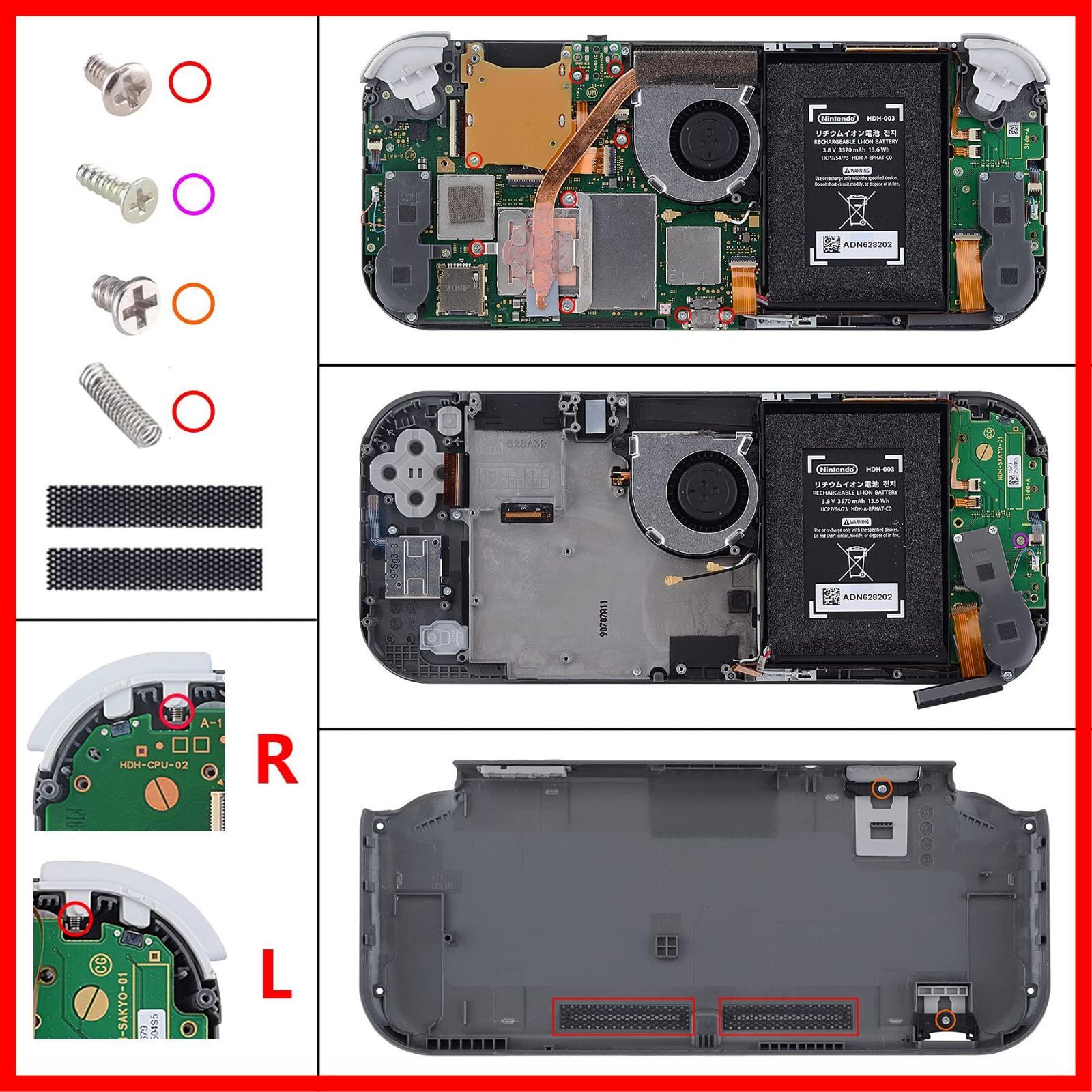 【在庫わずか】eXtremeRate switch liteに対応用クリア素材のDIY互換するケースシェル、任天堂switchライトコントローラー修理キットハウジング/スクリーンフィルム付き、switchライトに対応用カスタムケースカバー【クリアパープル】