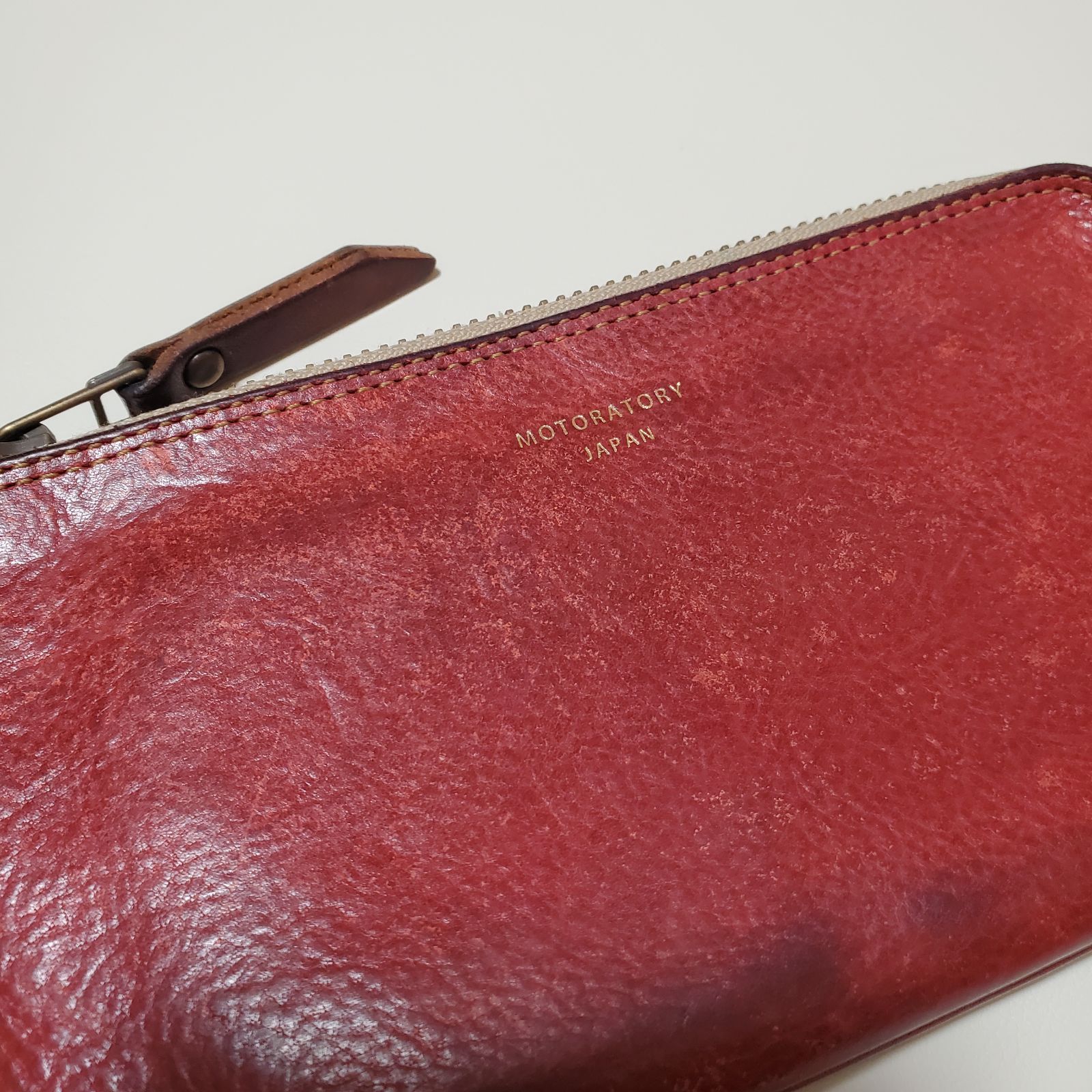 moto motoレザー motoratory MOTORATORY L字ウォレット 長財布 レッド モトラトリー MOTO
