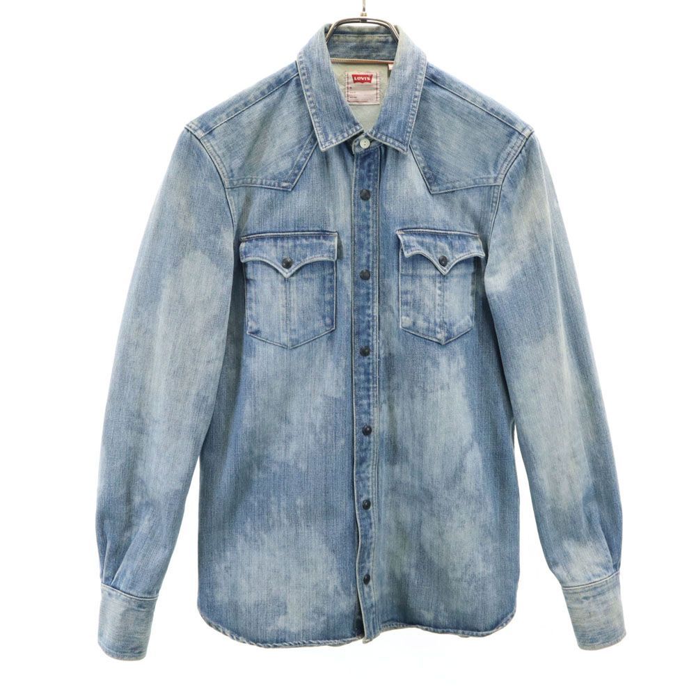 リーバイス 長袖 デニム ウエスタンシャツ S ウォッシュブルー Levi's メンズ 古着 【240420】