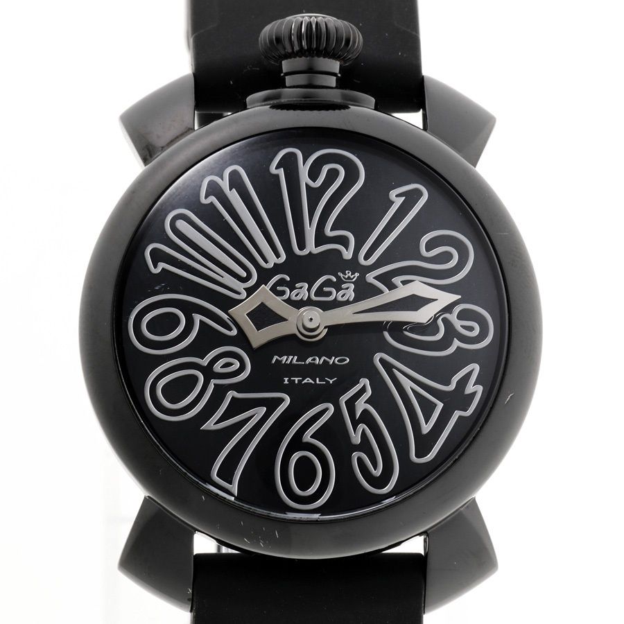 良品 GaGa MILANO ガガミラノ マヌアーレ40 ブラック クォーツ