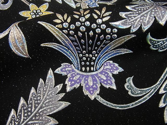 平和屋本店■極上 金彩友禅 卓越技能者・名工・和田光正 訪問着 銀通し地 黒地 さが美扱い 逸品 未使用3s5065 期間限定セール30％off○極上 金彩友禅 卓越技能者・名工・和田光正