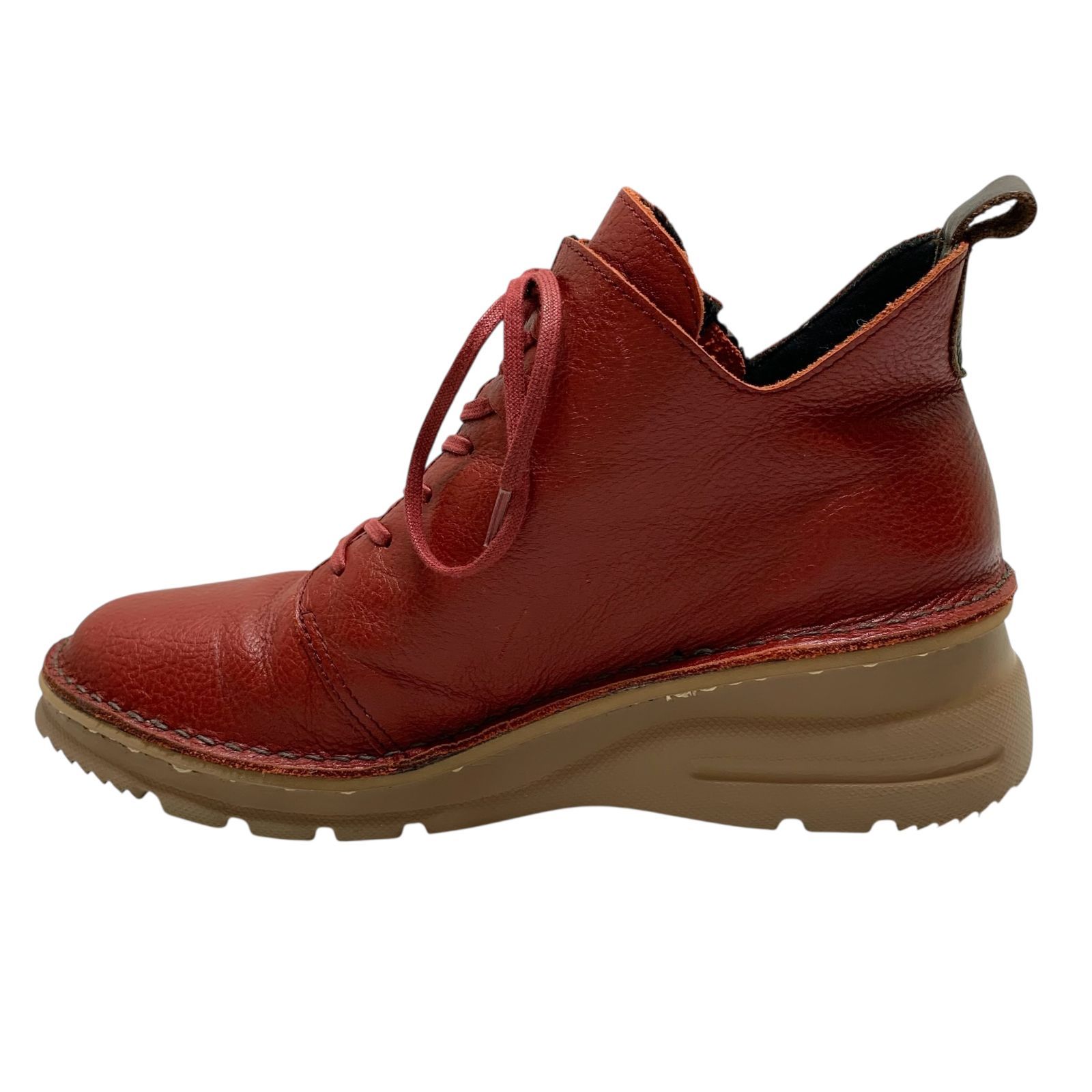 【極美品】ペダラ (24.5) スニーカー ハイカット ショートブーツ 本革 スニーカー レディース ハイカット レースアップ ショートブーツ