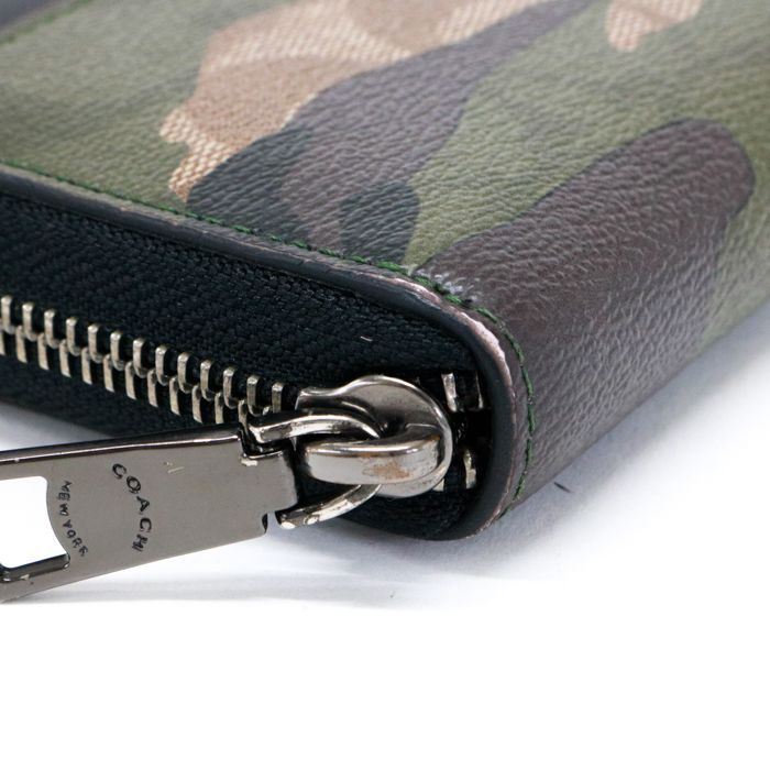 爆買い，定番人気 COACH コーチ　迷彩　アコーディオン ウォレット ウィズ カモ プリント グレイ マルチ/長財布　ブラック×グレー　F30280
