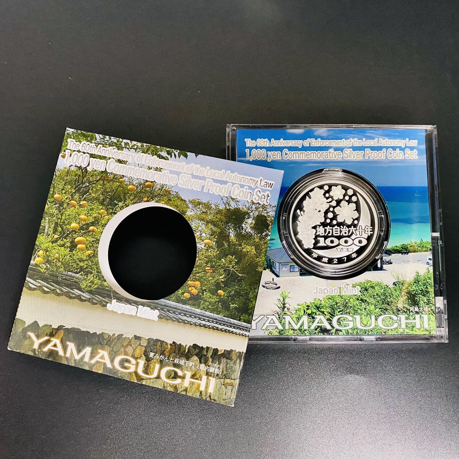 地方自治 千円銀貨 山口県 Aセット 31.1g 地方自治法施行60周年