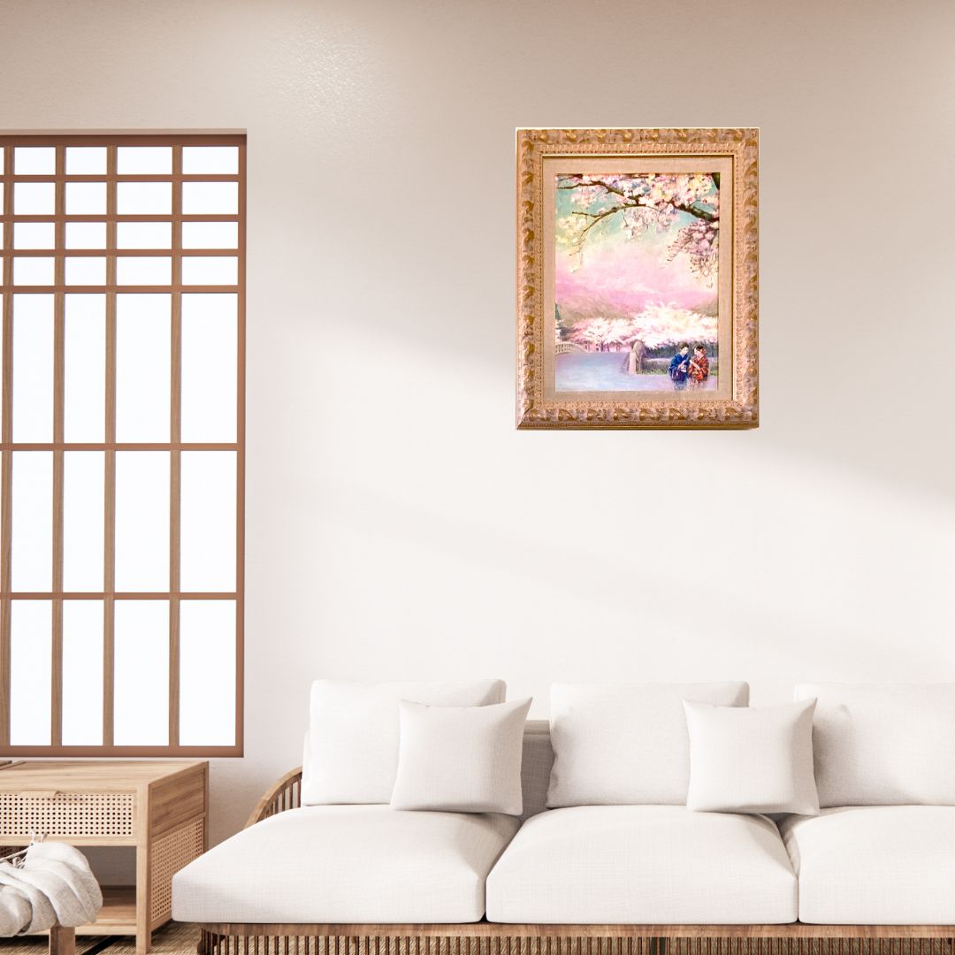 40cm ~ - | 抽象画 桜舞う水辺の散歩道｜油彩画 原画 青 モダン インテリア 風景画作品&frasl;花の風景「夜桜」油彩画&frasl;SM&frasl;額付き xxcm・タテ xxcmの絵画作品検索結果 絵画販売 木村由記夫 信州風景画・山岳風景画（山と桜の絵）足立一夫「八ヶ岳の春」油彩