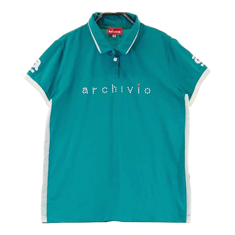サイズ：38 ARCHIVIO アルチビオ 半袖ポロシャツ ロゴ グリーン