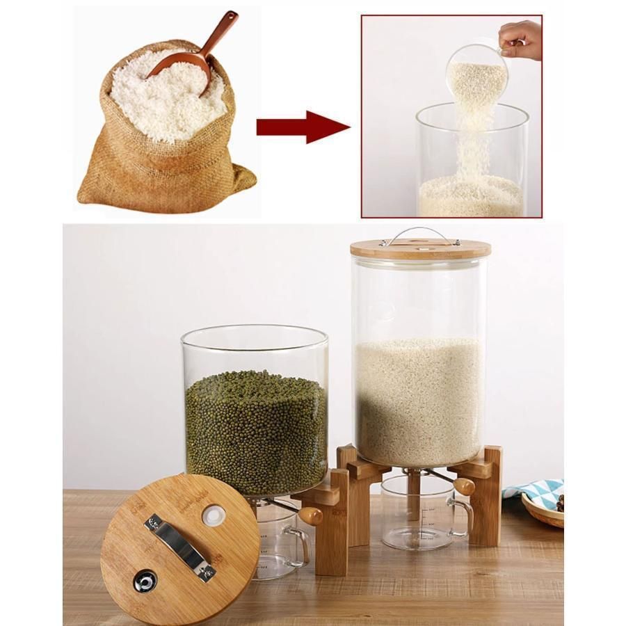 計量カップ付貯蔵容器 ライス貯蔵タンク
