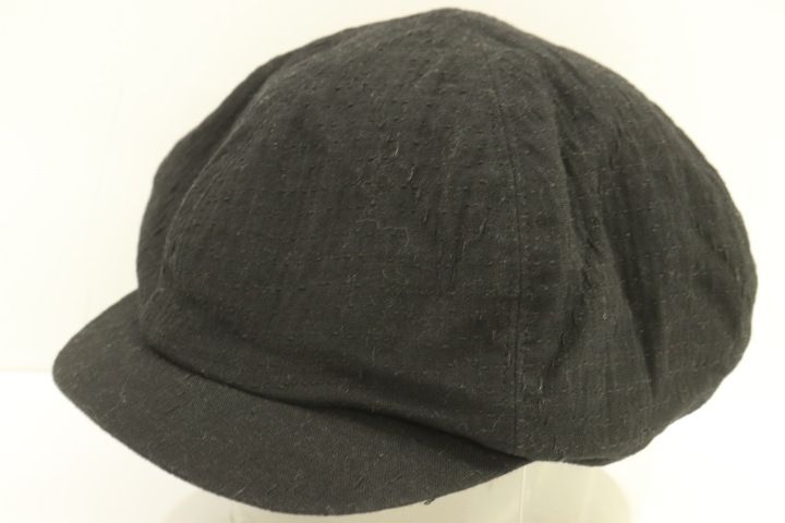 Porter Classic メンズキャスケット -- SASHIKO STRECH キャスケット Porter Classic -- 黒 ブラック 無地 ステッチ