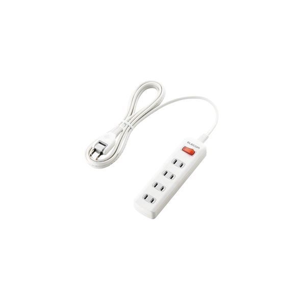 (まとめ)エレコム 一括スイッチ付 雷ガードタップ T-K3A-2425WH