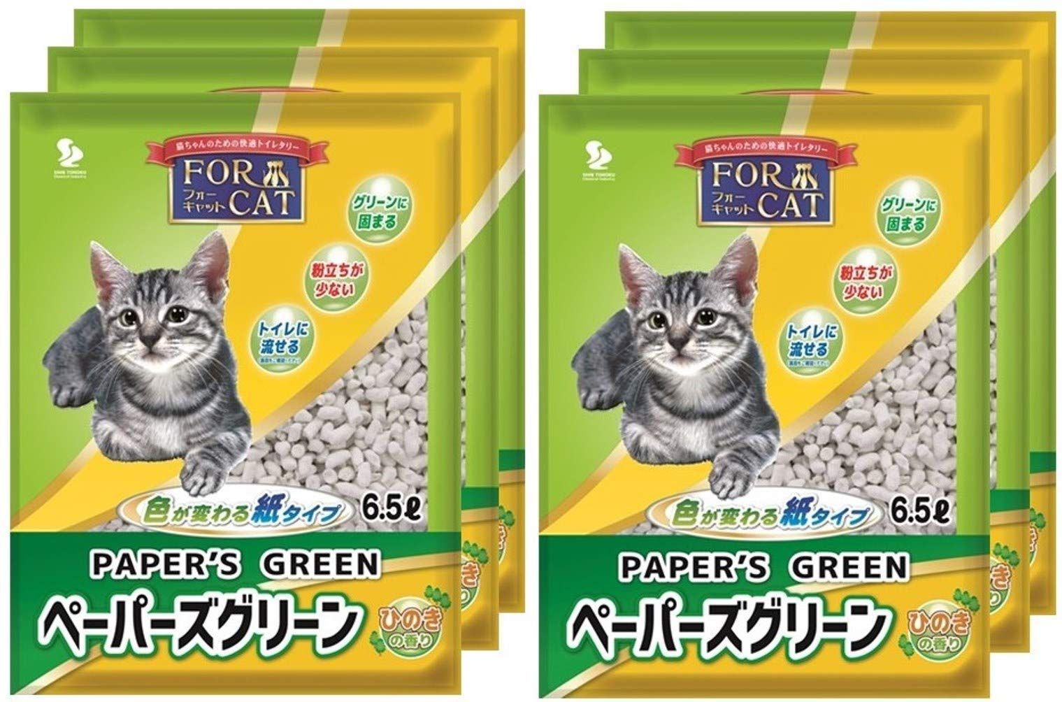 Size 6.5 Lｘ 猫砂 ペーパーズグリーンひのきの香り L×