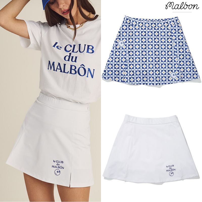 MALBON A字風 スカート 夏 ゴルフスカート ハーフジッパー