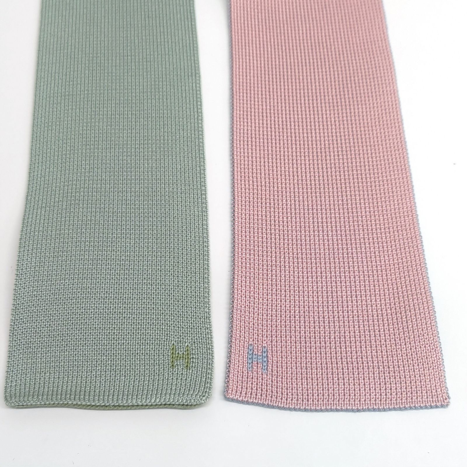 HERMES エルメス 4Way キャトルタン ニット タイ ブルー グリーン  