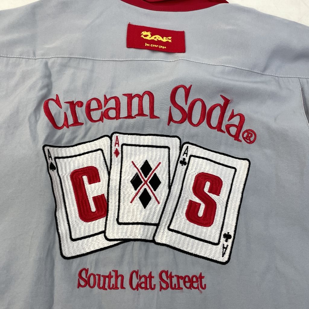 01w-0473 クリームソーダ CREAM SODA CS トランプ刺繍シャツ