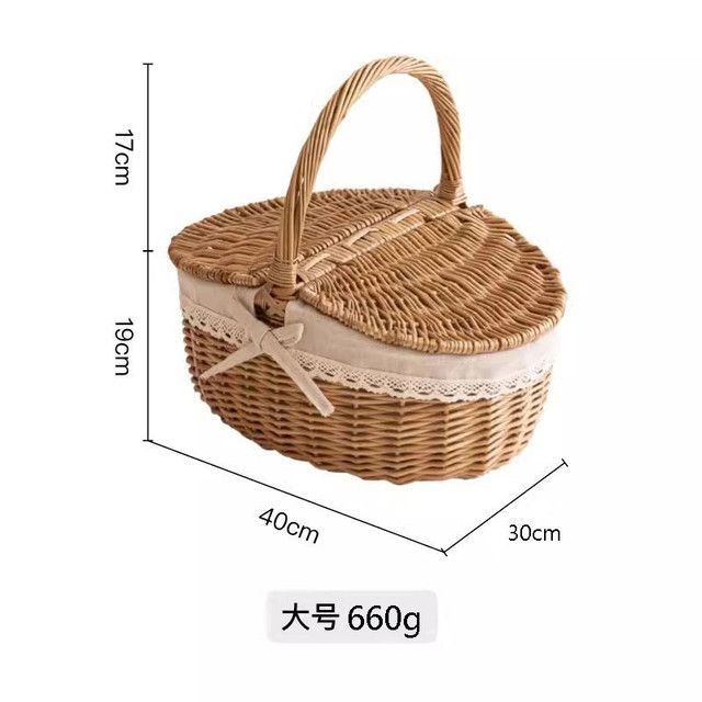 【クッキーのお品です】 大きな竹かご　ピクニックバスケット お花見カゴ バスケット ピクニックバスケット 買い物かご 野菜かご フルーツ