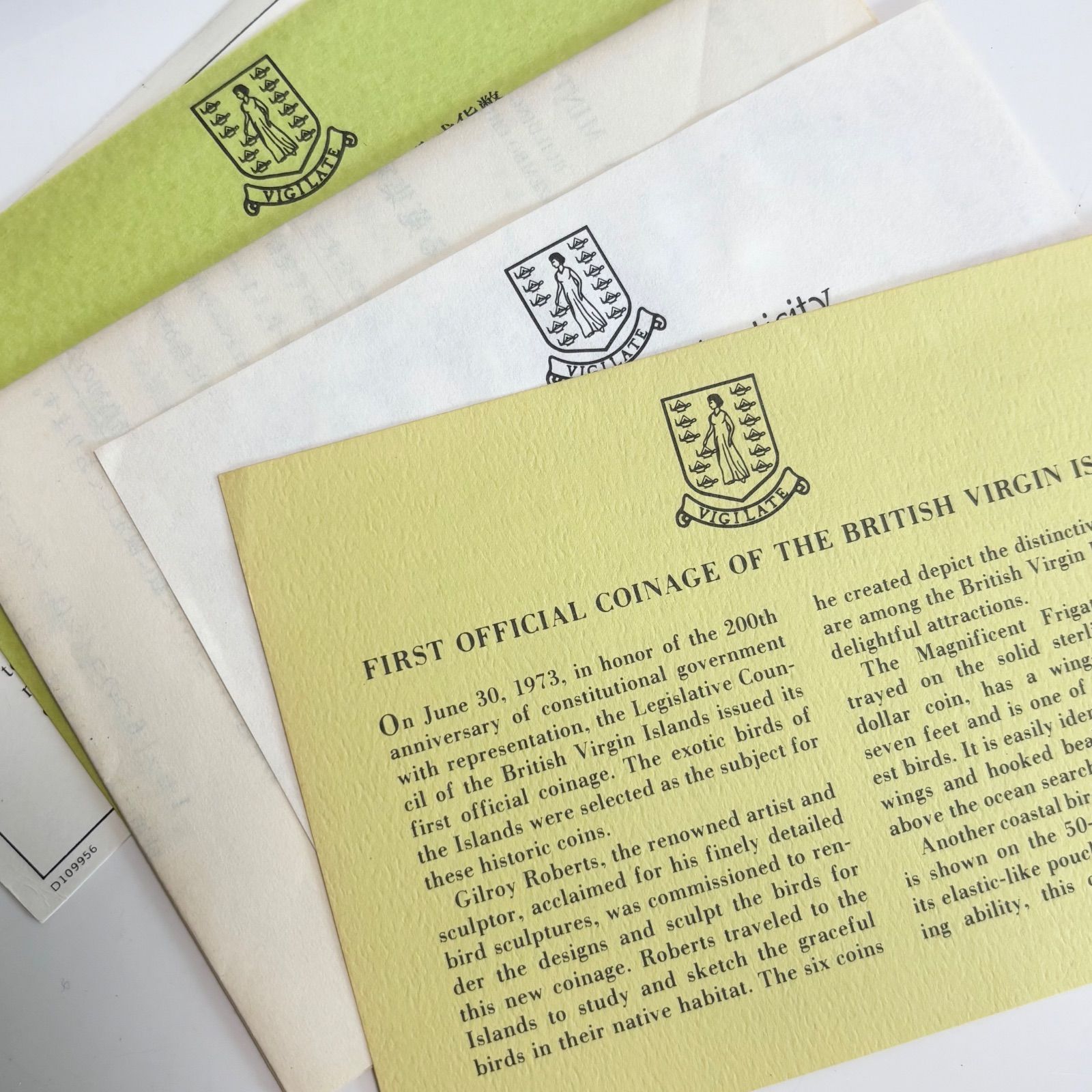 1973年イギリス領ヴァージン諸島　プルーフ貨幣セット　フランクリンミント 1973年イギリス領ヴァージン諸島 プルーフ貨幣セット