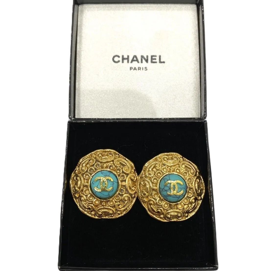 CHANEL シャネル ココマーク ターコイズ イヤリング - メルカリ