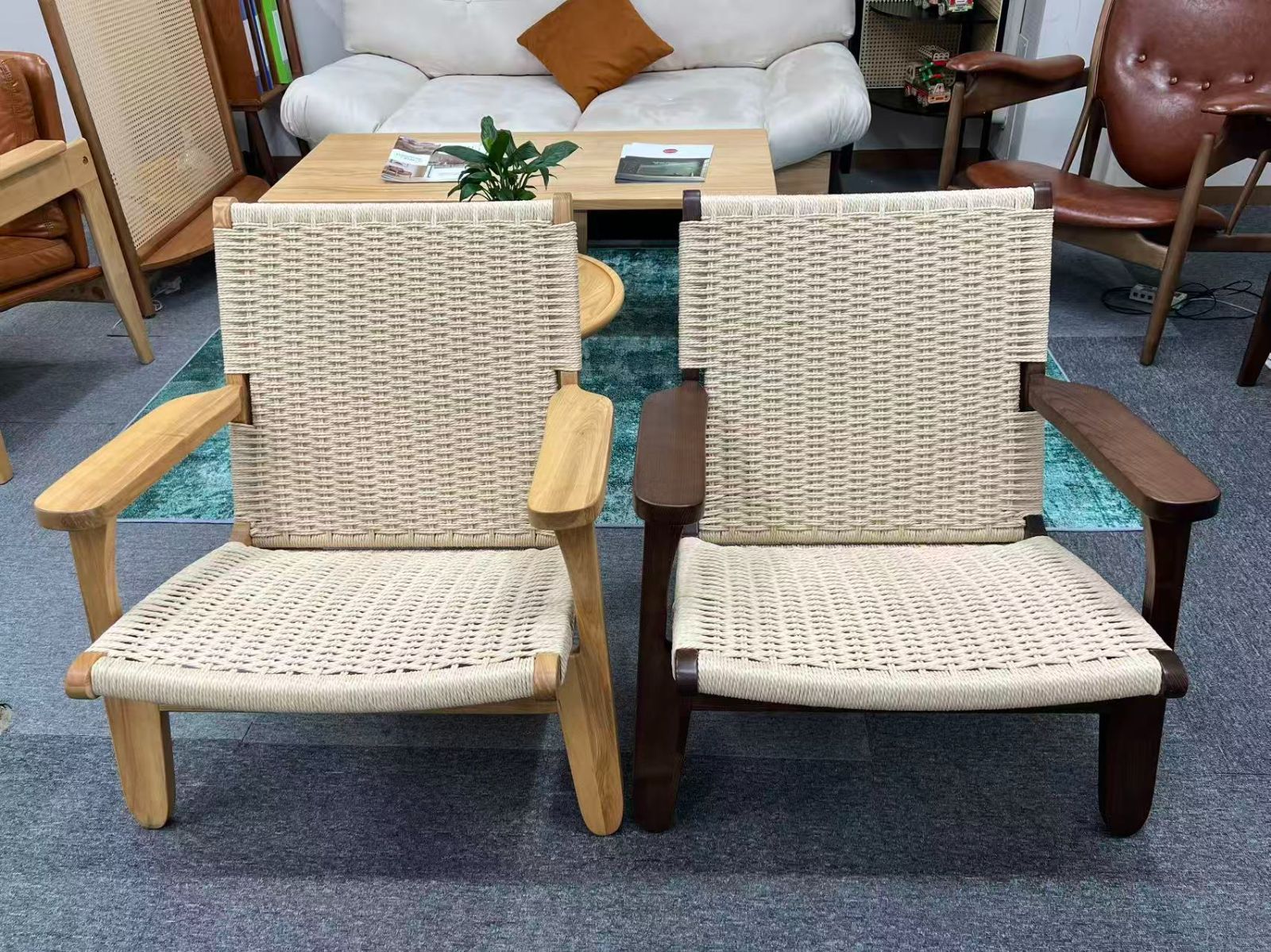 実りの秋は MOKUのデザインチェアで豊かな暮らしを ラウンジチェア S801 ｜ 定価38 768円 北米FAS級ホワイトアッシュ無垢材ペーパーコード使用 天然木椅子 MARWIL-DEMENAGEMENTS_CH