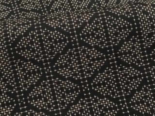 平和屋着物●本場大島紬　7マルキ　泥染め　麻の葉吉祥文　正絹　逸品　CAAQ9169vf 平和屋着物○本場大島紬 7マルキ 泥染め 麻の葉吉祥文 正絹 逸品