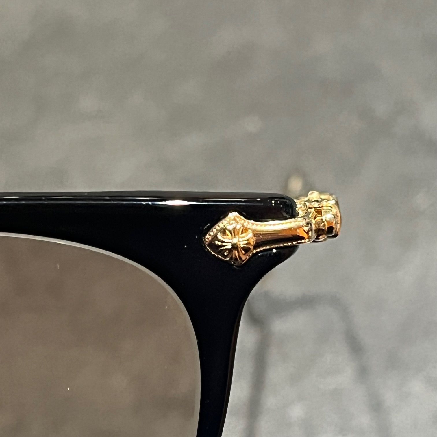 美品 CHROME HEARTS SHAGASS BK-GP ウェリントン サングラス 眼鏡 