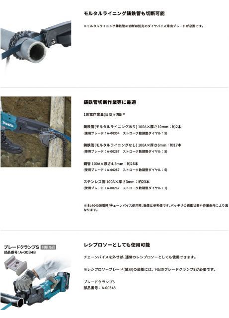  マキタ 充電式 レシプロソー 40 Vmax ケース付 バッテリ 充電器 別売 makita DIY コードレス バッテリー 工具 電動 電動工具 プロ リフォーム 切断 ルータービット 万能のこぎり のこぎり