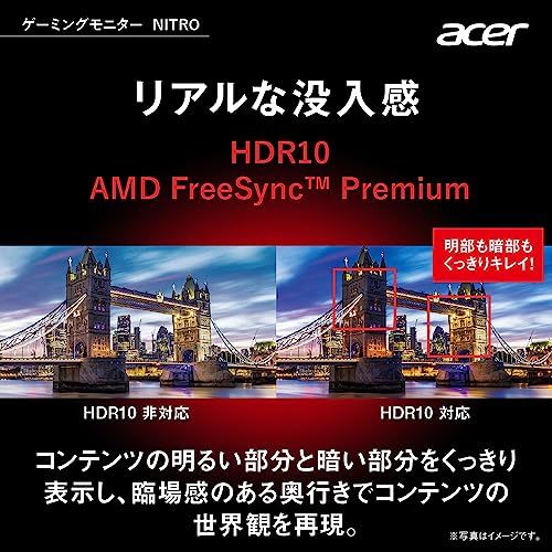 日本エイサー Acer Nitro ゲーミングモニター 27インチ IPS 非光沢 WQHD 180 Hz 0.5 ms HDMI 2.0 DisplayPort VESAマウント対応 スピーカー内蔵 ヘッドホン端子 AMD FreeSync Premium HD