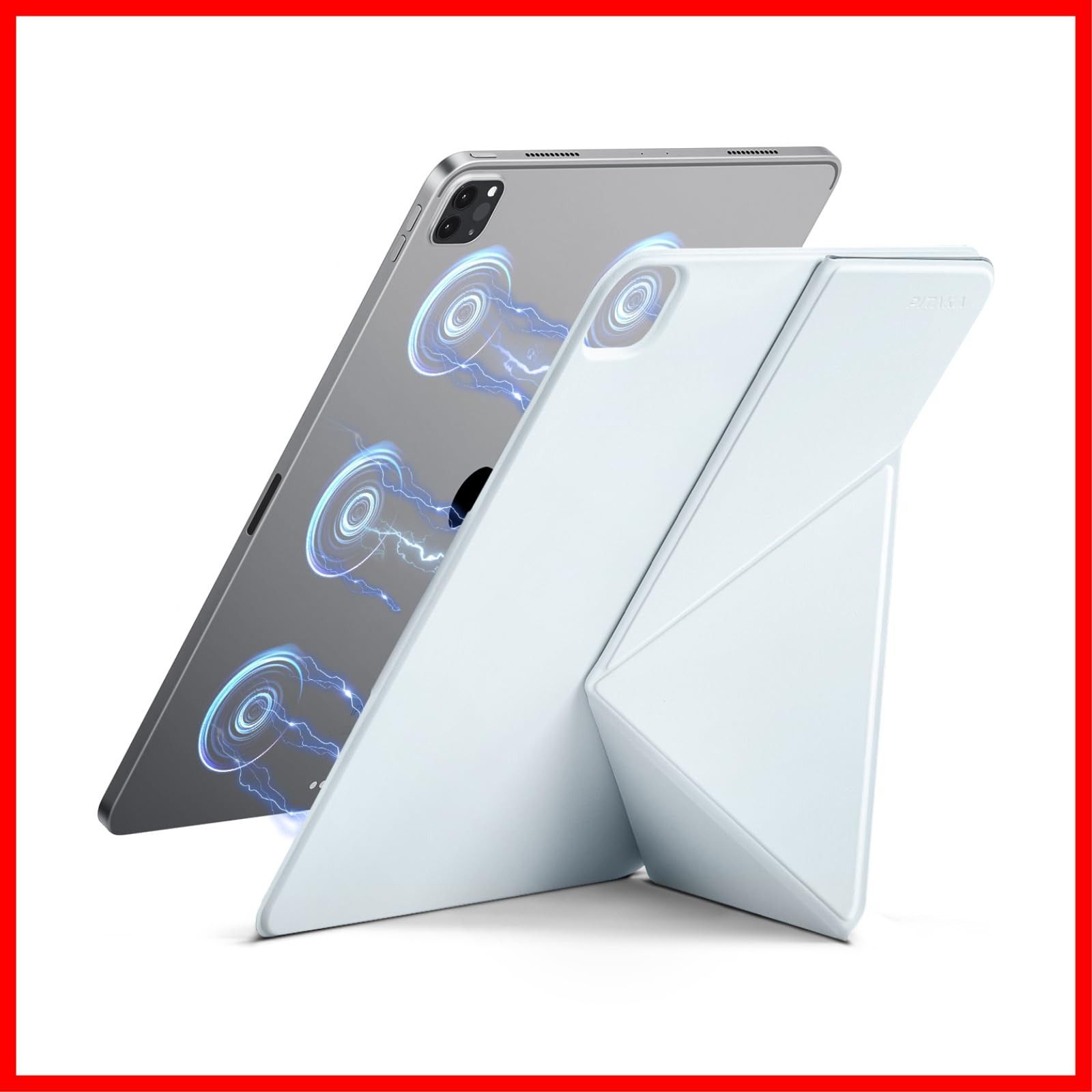 商品 PITAKA iPad Air 13インチ ケース M3|M2 2025|2025 iPad Pro 12.9インチ 2018-2025 横置＆縦置 タブレットスタンド 磁気吸着 軽量 薄 衝撃保護 折りたたみ 角度調整 三角形の構造 安定