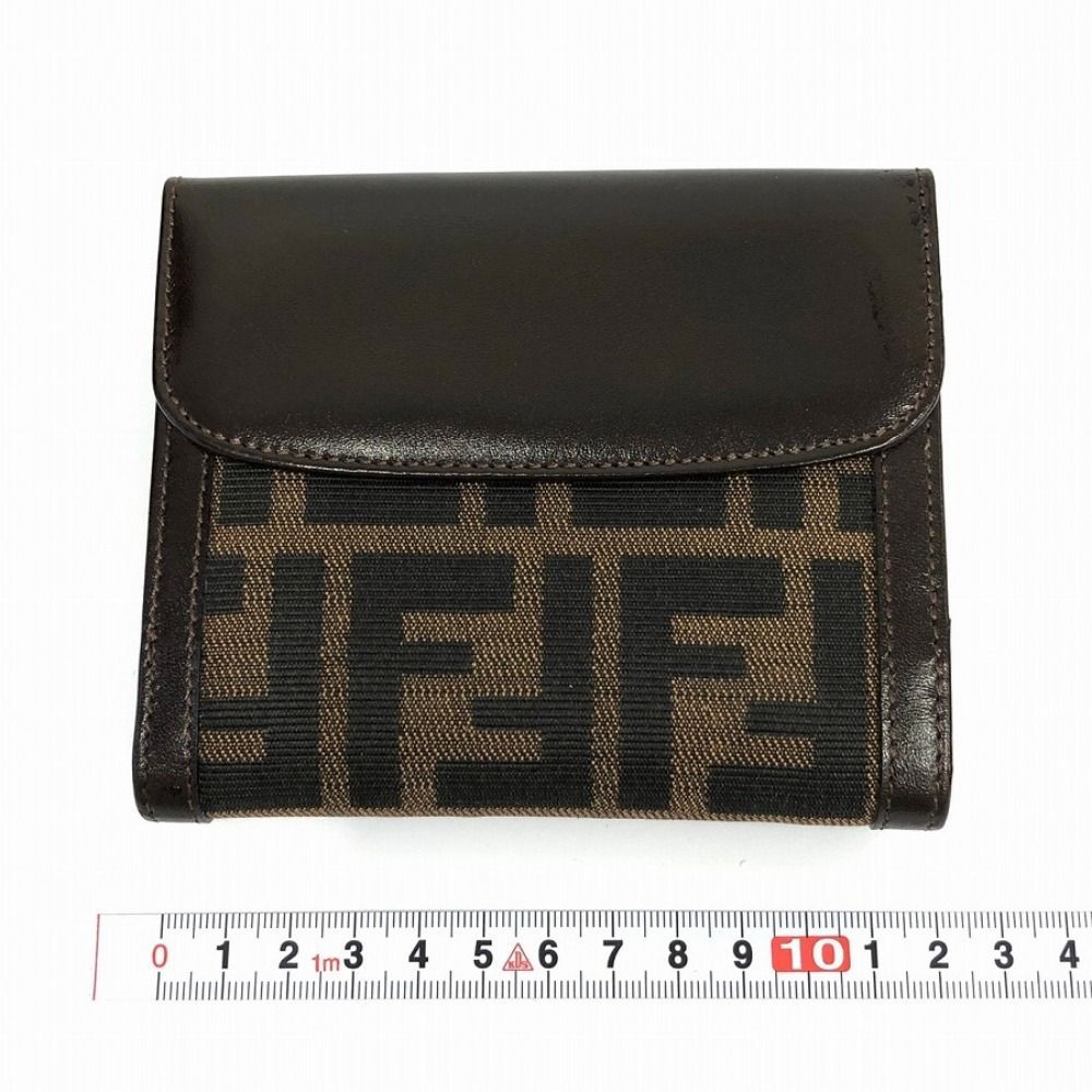 FENDI 財布 折財布 ズッカ柄 ブラウン がま口 - 通販 - gofukuyasan.com