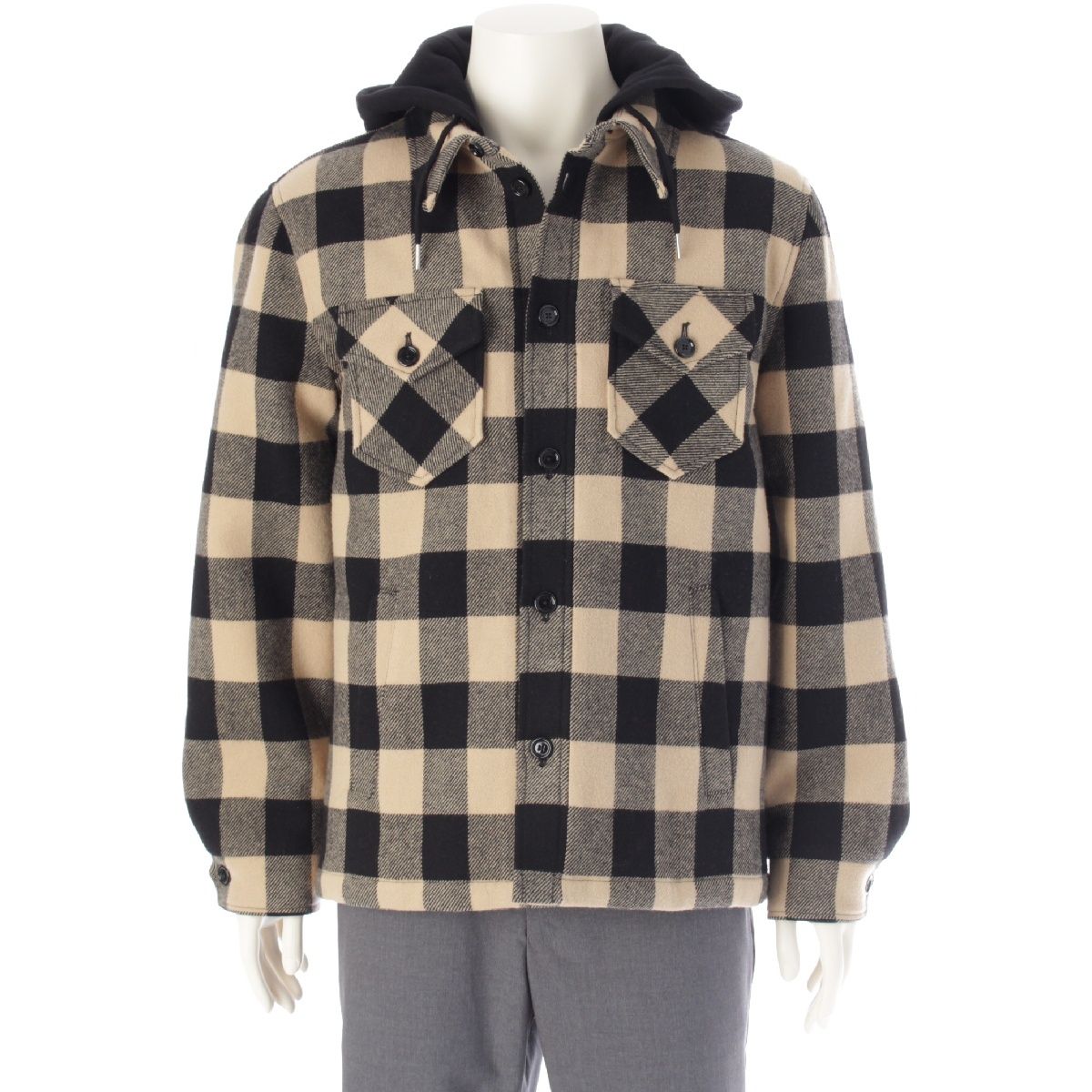 CELINE チェック柄ジャケット 48サイズ セリーヌ 24AW ウール ロゴ 
