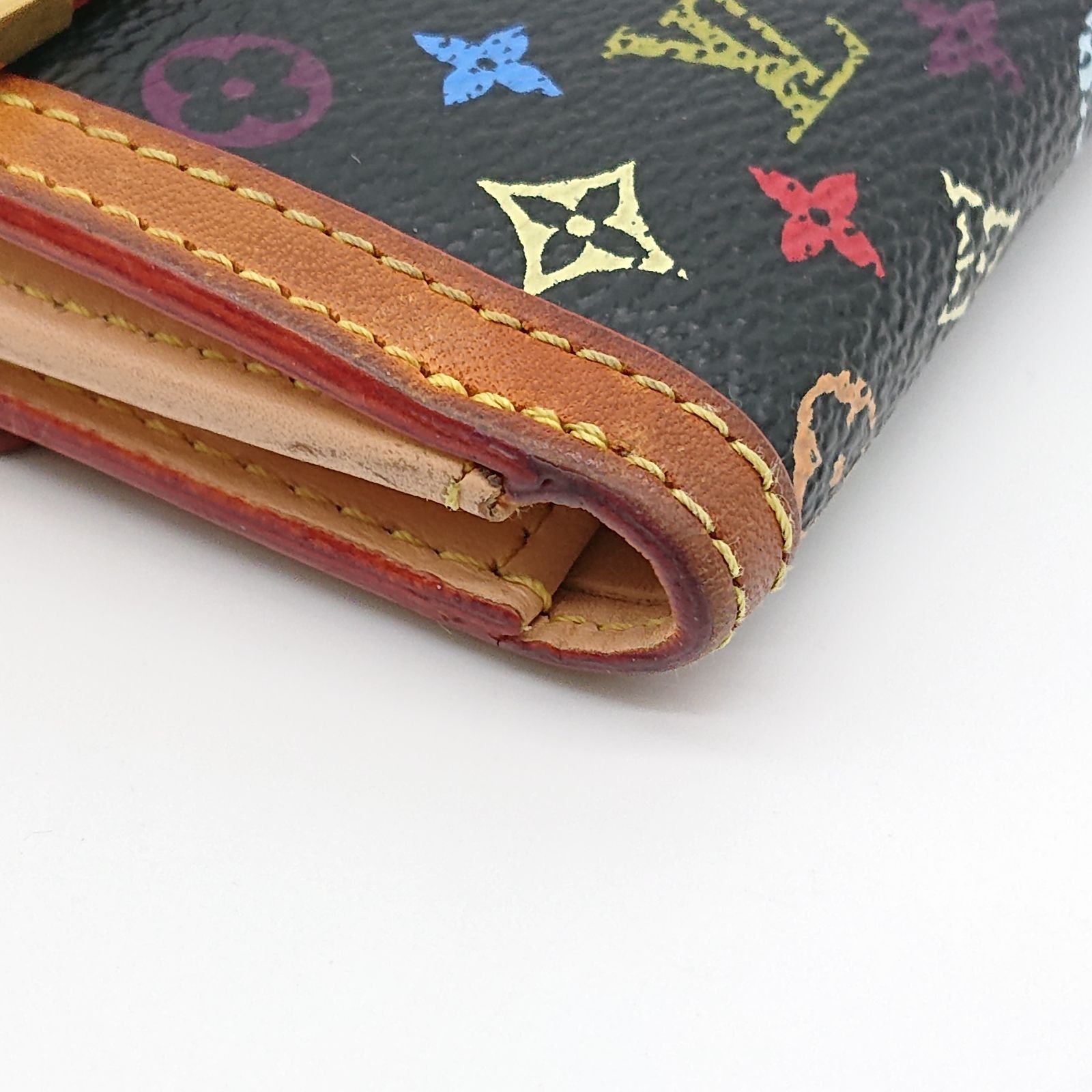 ◆ルイ・ヴィトン　ポルトモネビエカルトクレディ　モノグラムマルチカラー LOUIS VUITTON(ルイヴィトン) Wホック財布 モノグラム ポルト