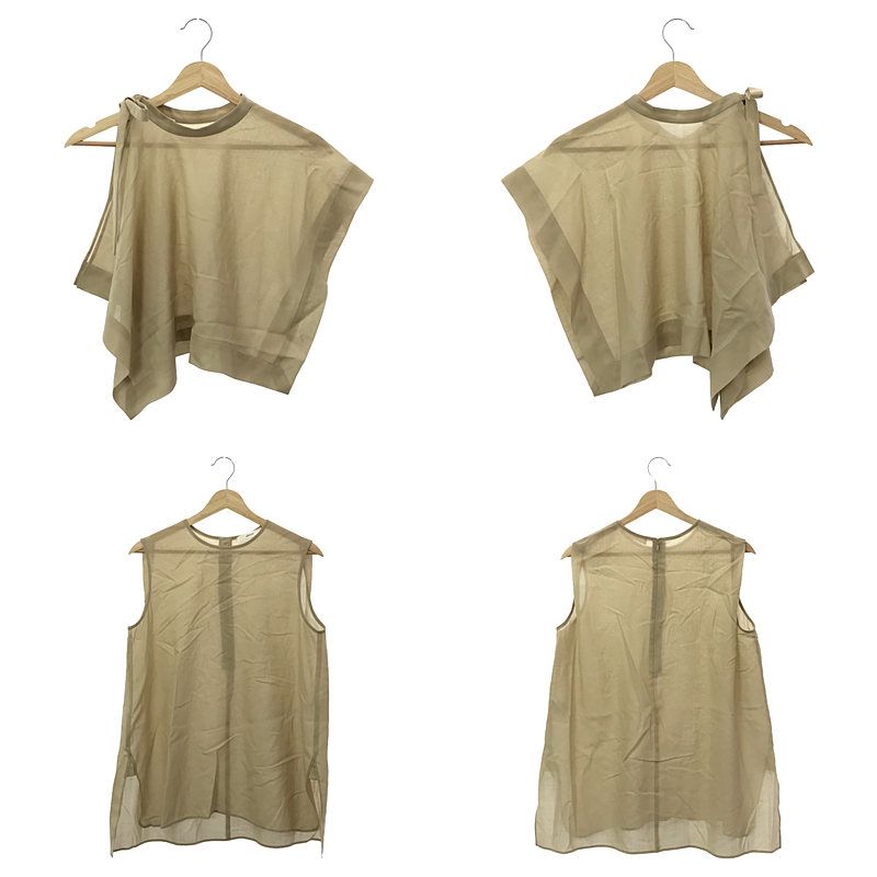 美品】 ebure / エブール | クリアボイル 2WAYケープブラウス | 38 