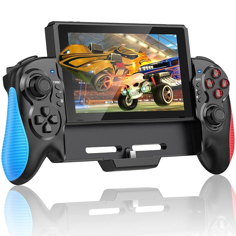 【有機elモデルに対応】スイッチ コントローラー 携帯モード専用コントローラー for Nintendo Switch グリップ コントローラージャイロセンサー搭載 振動 連射機能有線接続モード/コード不要/充