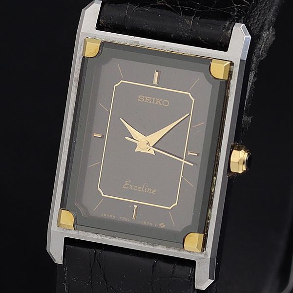 【稼動品】セイコー エクセリーヌ 7321-6000 腕時計 レディース 稼動 良品 セイコー エクセリーヌ 7321-6000 黒文字盤 QZ レディース